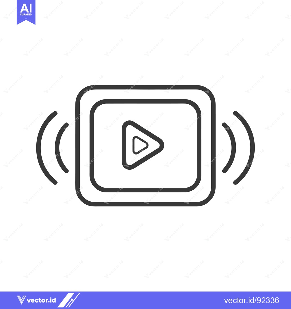 Premium Vector of Play Button with Sound Waves Icon