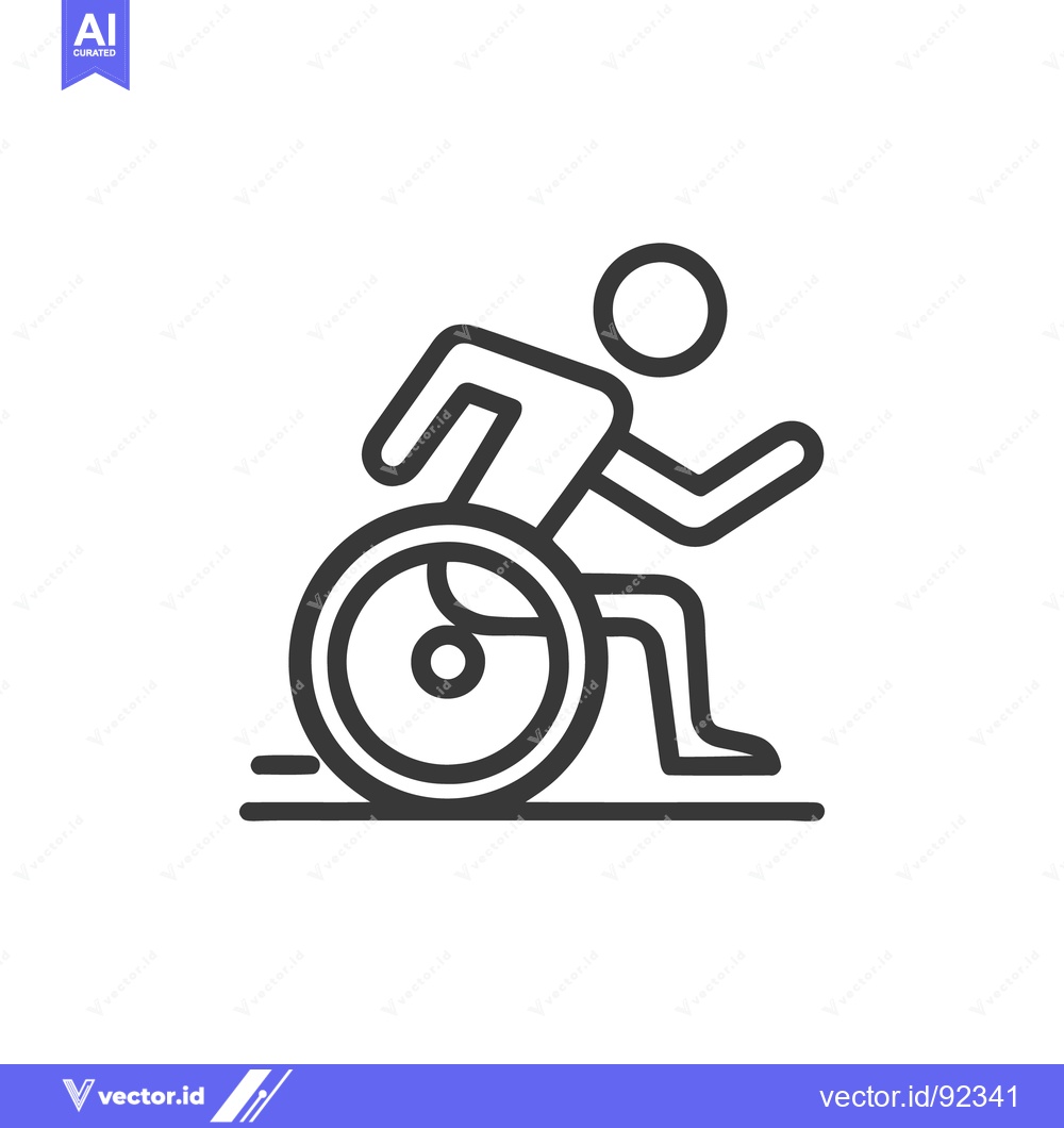 Premium Vector of Dynamic Wheelchair Icon: Active Lifestyle, Accessibility, and Motion