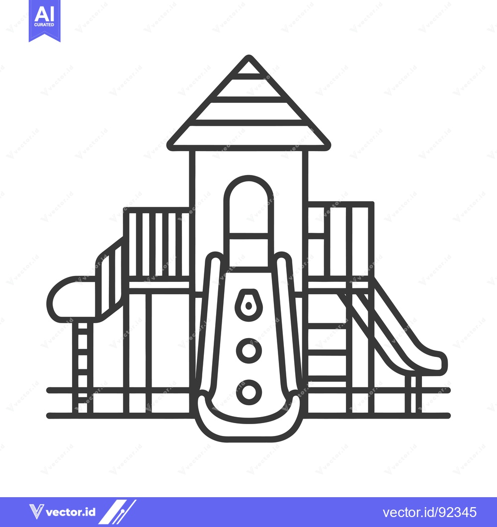 Premium Vector dari Playground Structure with Slide and Climbing Wall