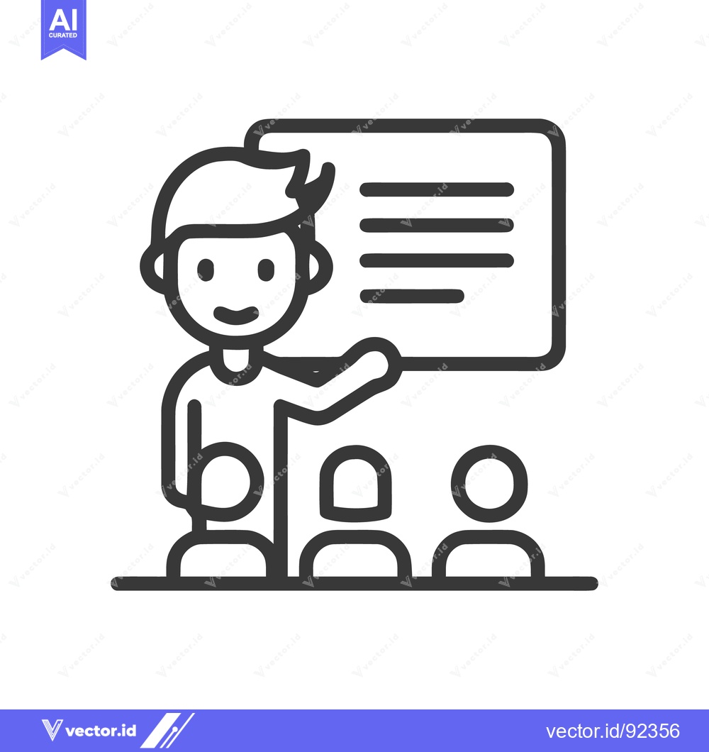 Premium Vector of Instructor Teaching Students Icon: Education, Learning, and Knowledge