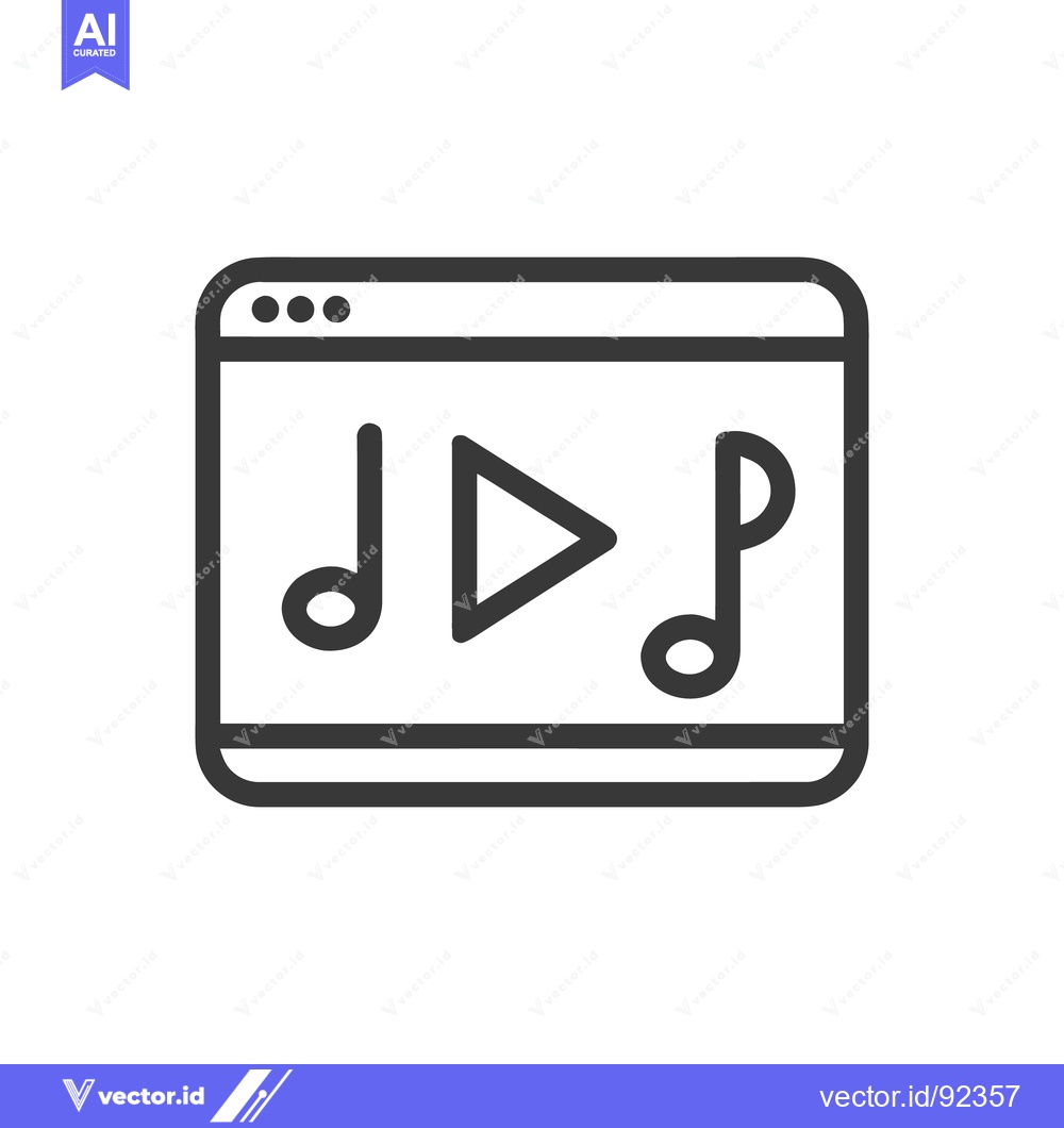 Premium Vector dari Music Player Interface: Play Button and Notes in Minimalist Design