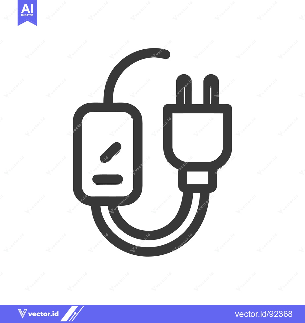 Premium Vector of Electric Plug Icon: Modern, Minimalist Design for Power Connectivity