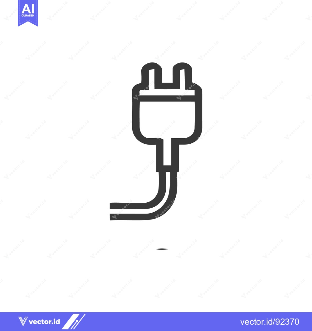Premium Vector dari Minimalist Electrical Plug Icon on White Background, Power Connection