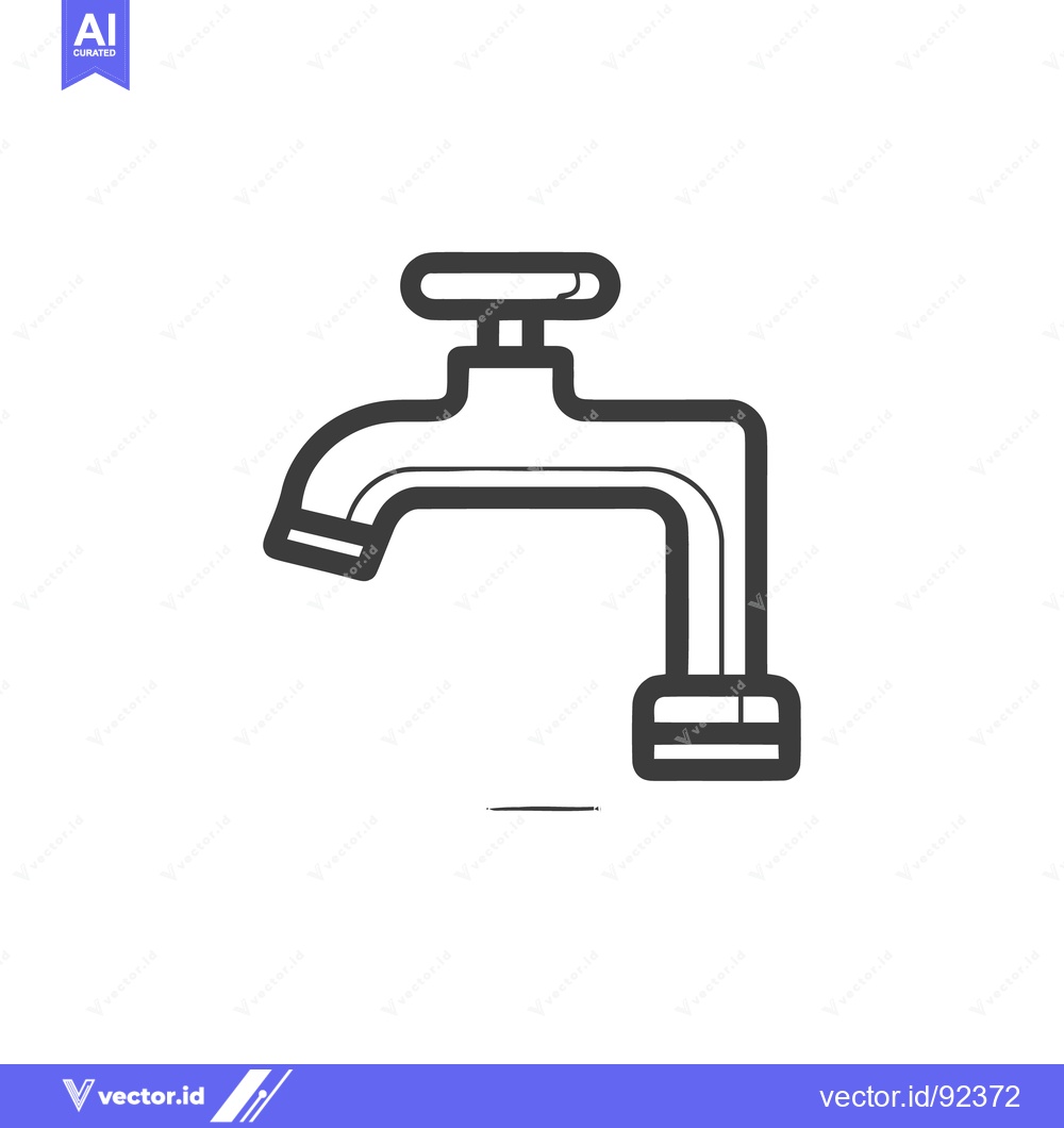 Premium Vector of Minimalist Faucet Icon: Clean Line Art for Plumbing and Water Concepts