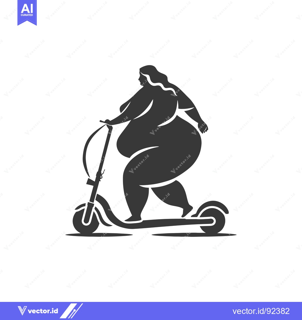 Premium Vector dari Plus Size Woman Riding an Electric Scooter