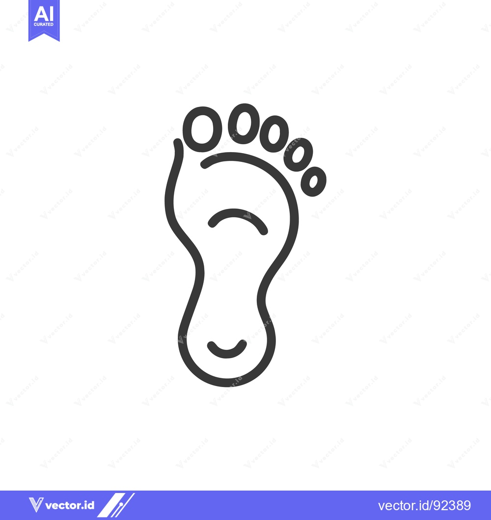 Premium Vector dari Minimalist Footprint Icon: Simple Line Art Design on White Background