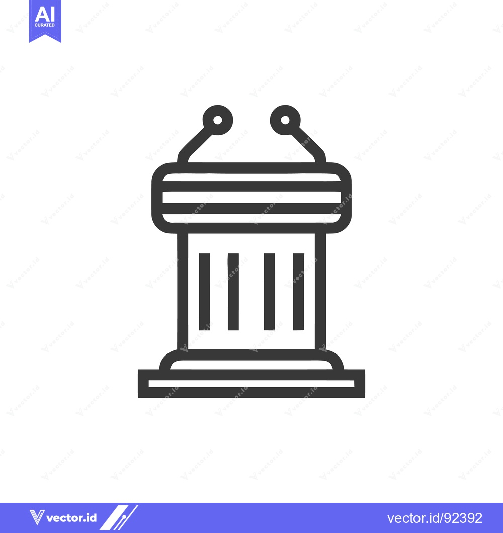 Premium Vector dari Minimalist Podium Icon: Bold Lines, Public Speaking Symbol, Modern Des