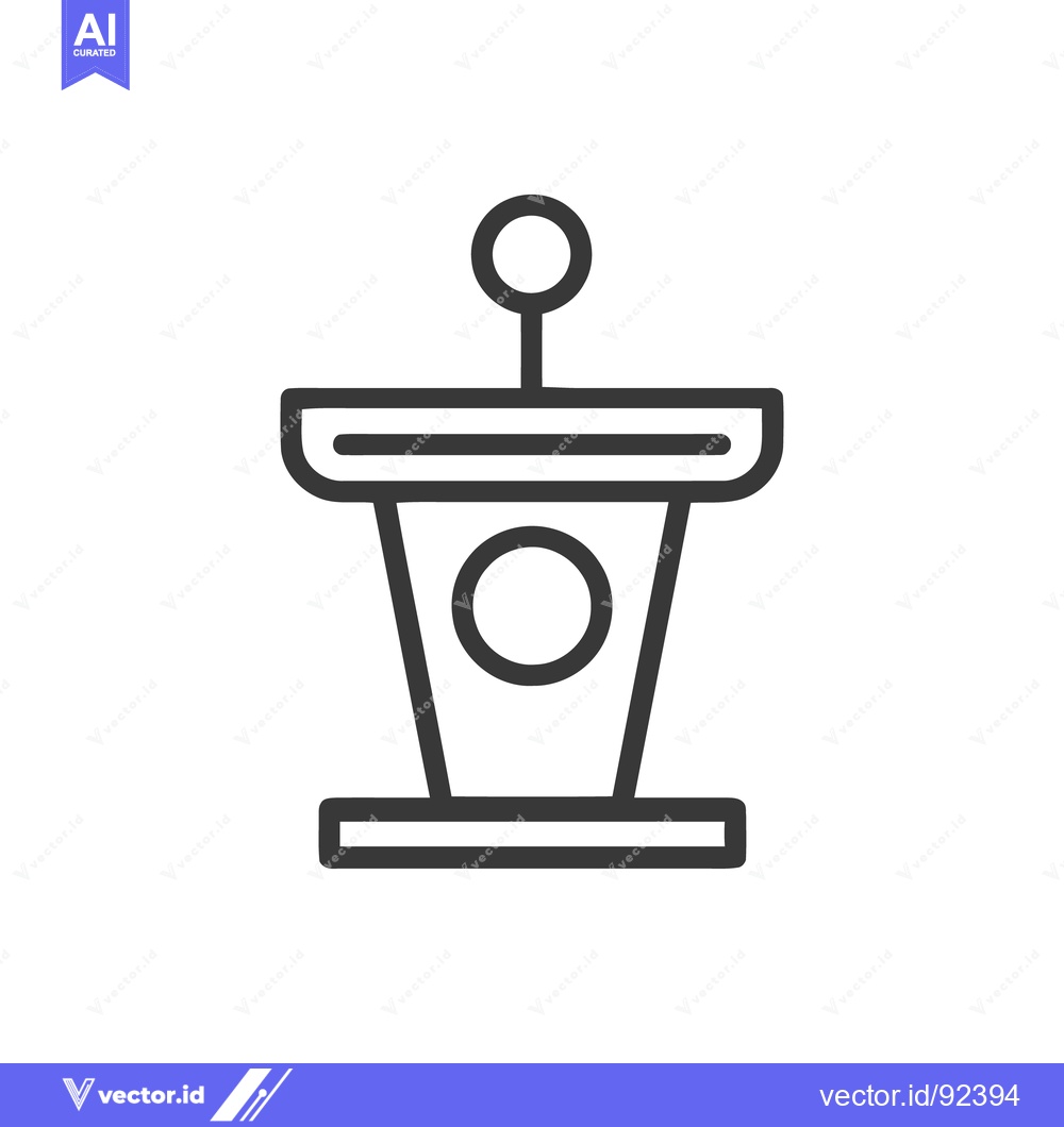 Premium Vector of Minimalist Podium Icon: Bold Outline, Public Speaking Symbol, Vector I