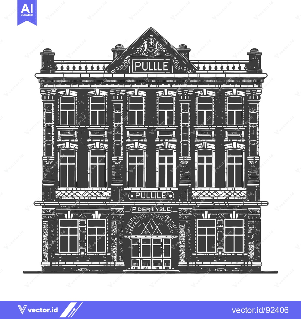 Premium Vector of A detailed illustration of a classical multi story building structure