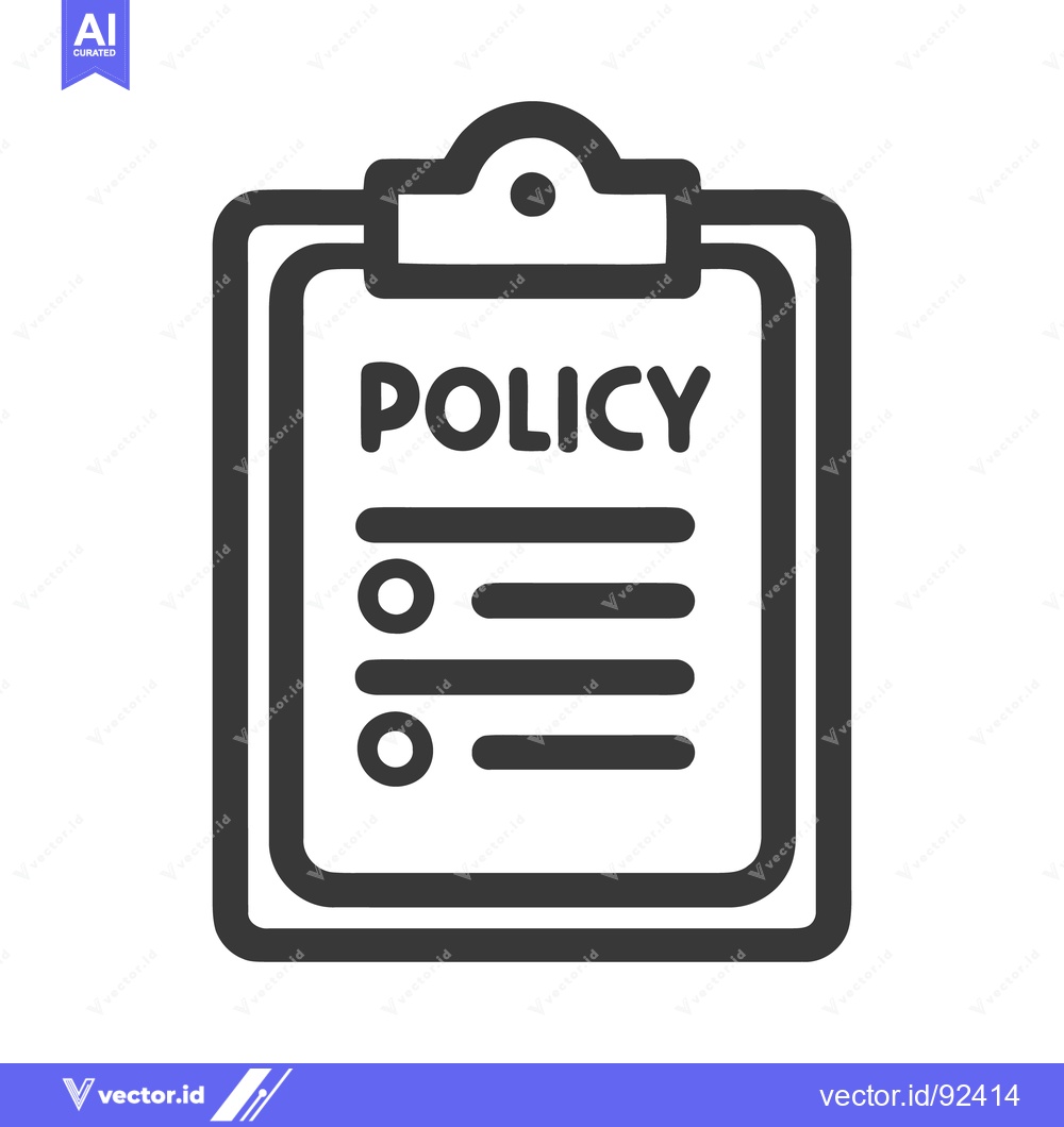 Premium Vector dari Policy Clipboard Icon: Simple, Modern, and Clear Document Representati