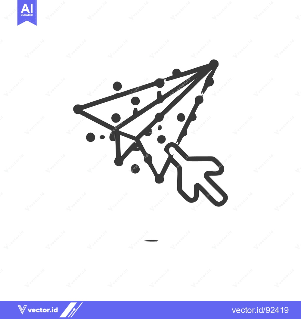 Premium Vector dari Connected Paper Plane with Cursor: Modern Digital Communication Icon