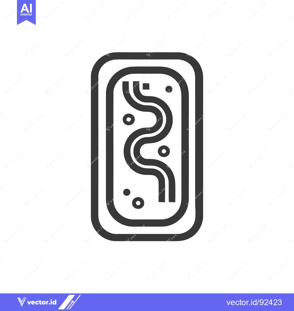Premium Vector of Minimalist River Icon: Abstract Waterway Design in Rounded Rectangle F