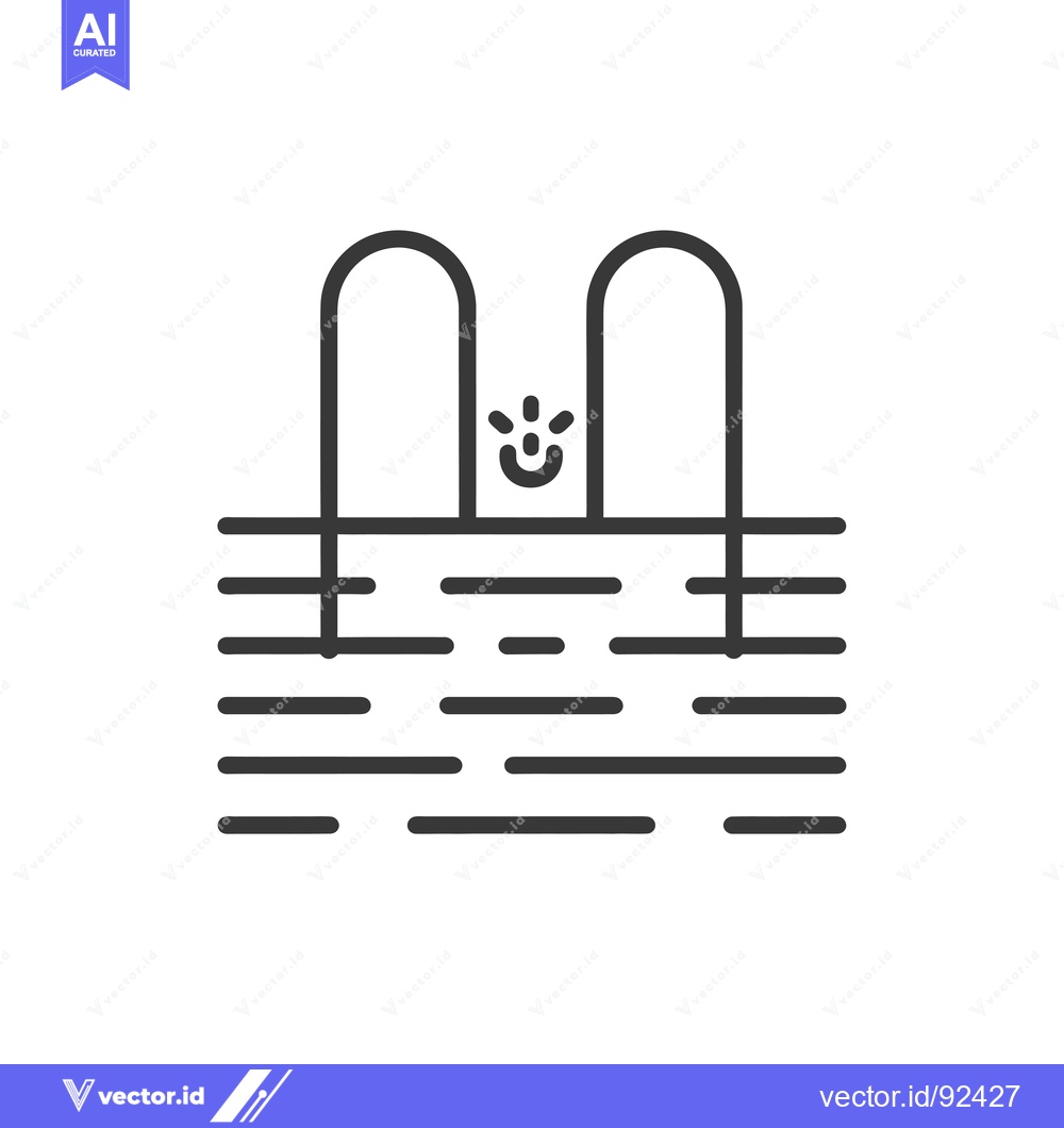 Premium Vector dari Pool ladder with water surface and steps icon