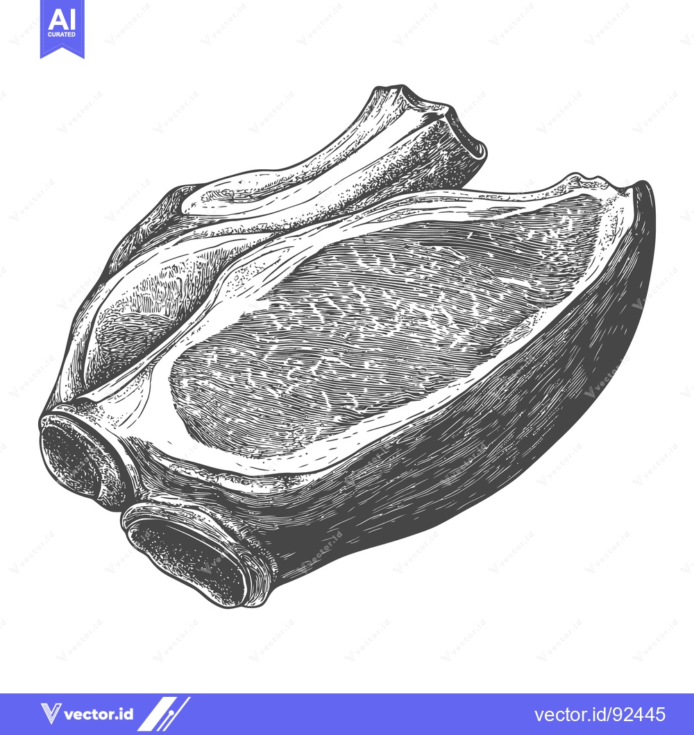 Premium Vector dari Two cuts of uncooked meat appear in a detailed illustration