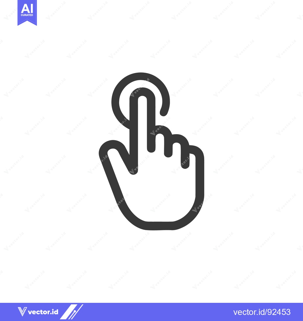 Premium Vector dari Finger Tap Icon: Simple Hand Gesture for Touchscreen Interaction, UI D
