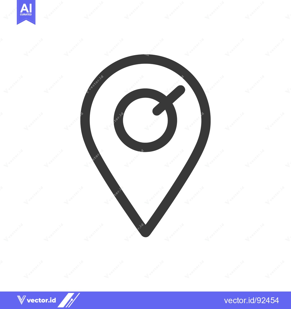 Premium Vector dari Location Pin with Target Symbol, Minimalist Design on White Background
