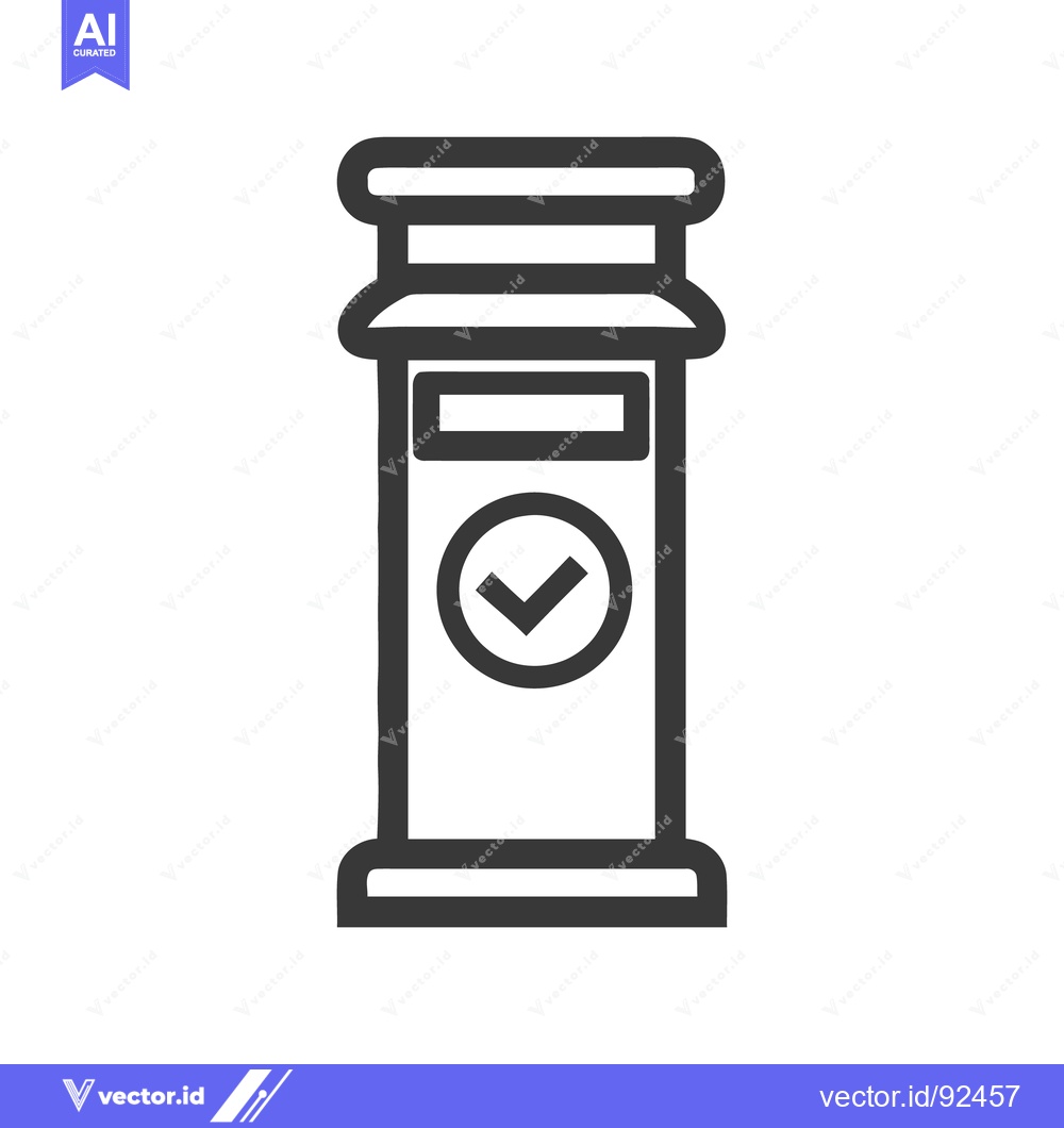 Premium Vector dari Checkmark Symbol Inside a Postbox Icon, Isolated on White Background