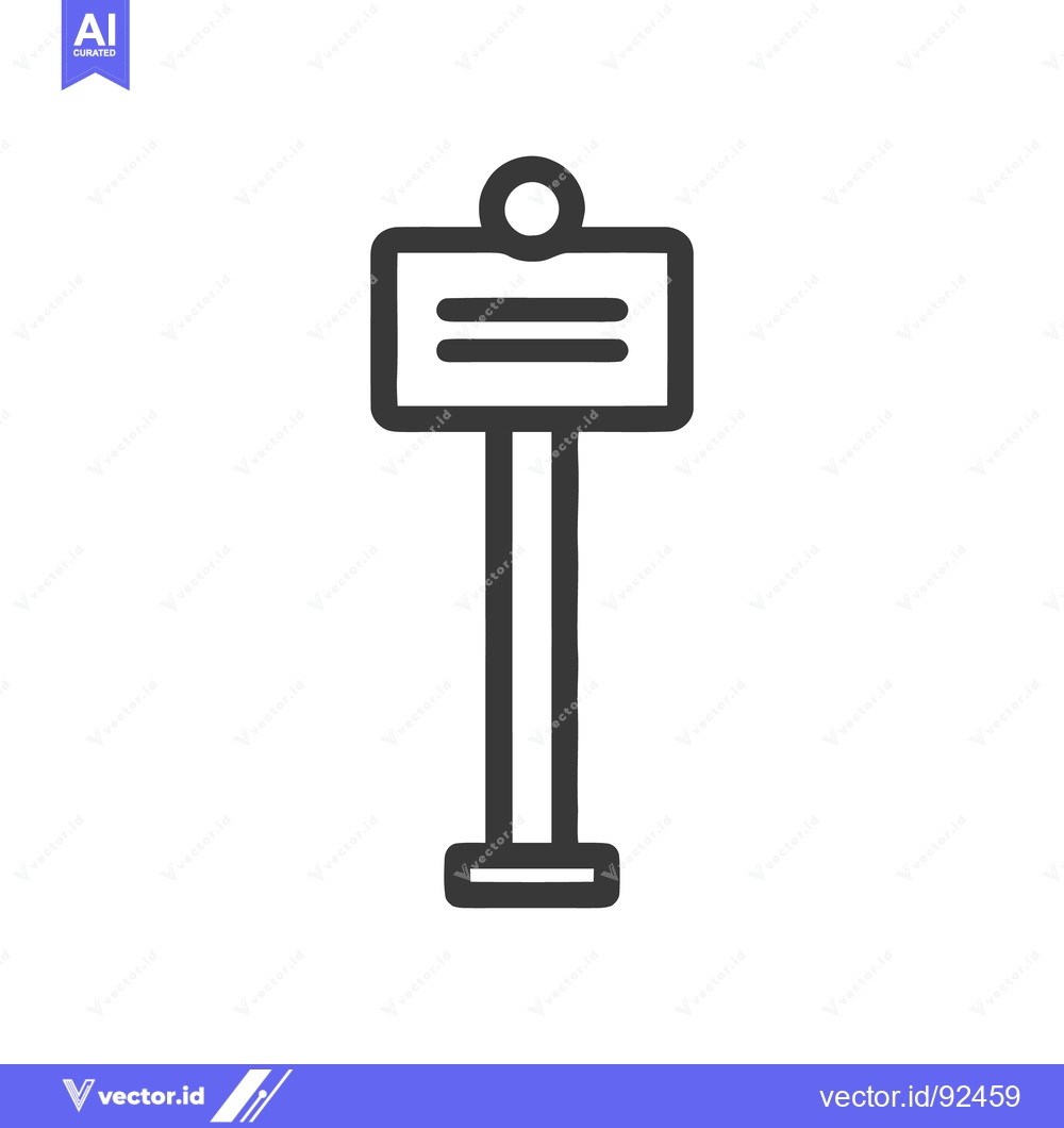 Premium Vector dari Minimalist Signpost Icon: Simple Black Outline on White Background