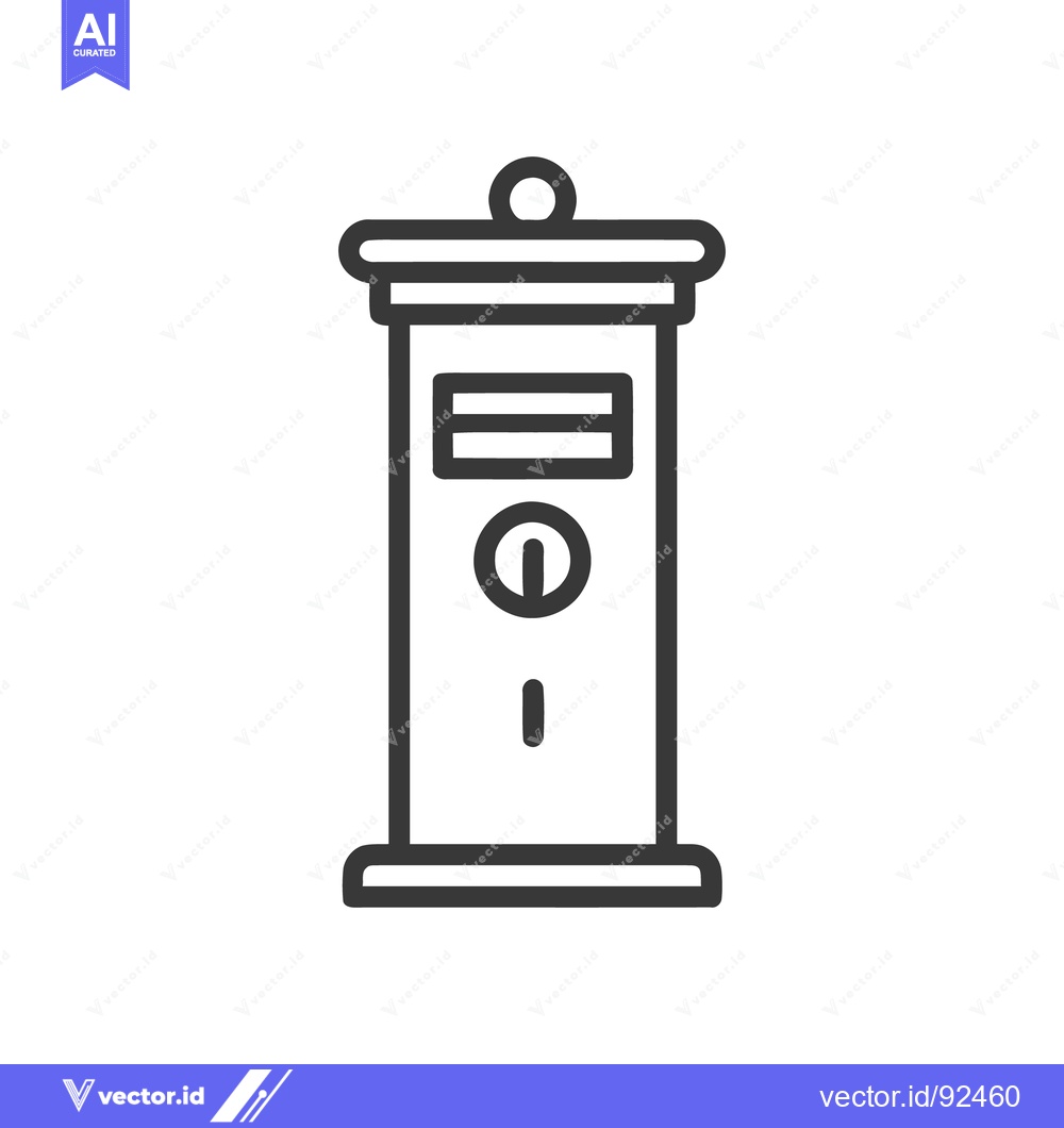 Premium Vector dari Minimalist Mailbox Icon: Classic Design with Rounded Edges and Simple