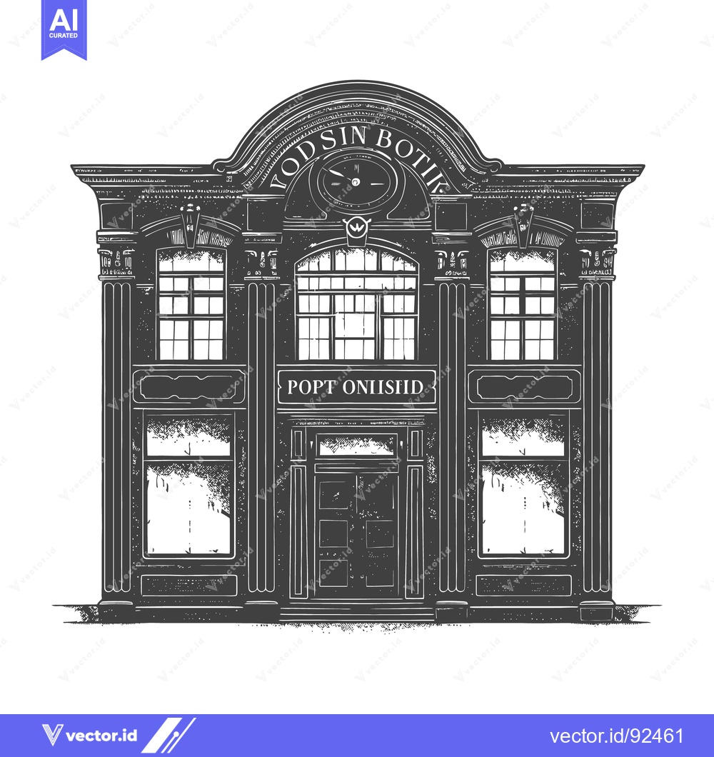 Premium Vector dari A detailed artistic illustration of a classical building facade design