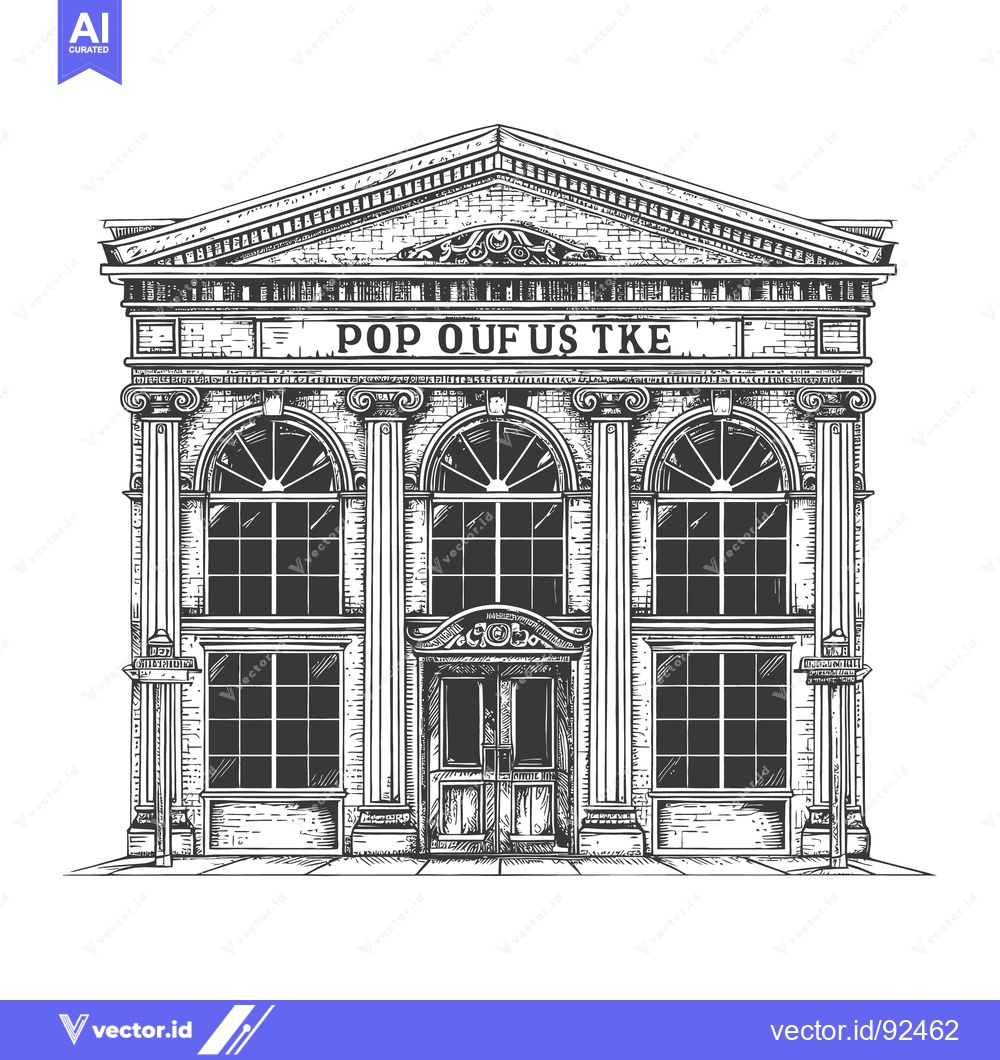 Premium Vector of A detailed vintage architectural drawing of a prominent building