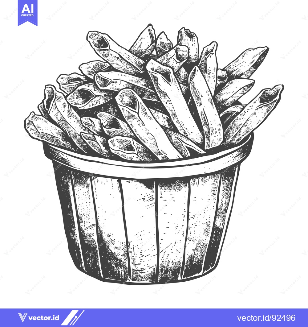 Premium Vector of A detailed black and white illustration of pasta in a container