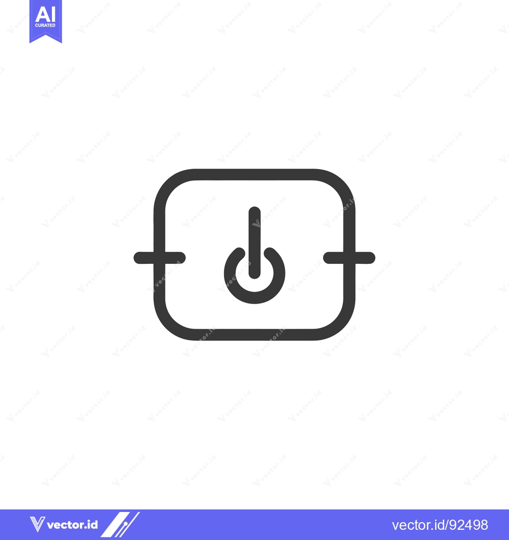 Premium Vector dari Power button icon with rounded rectangle and center circle