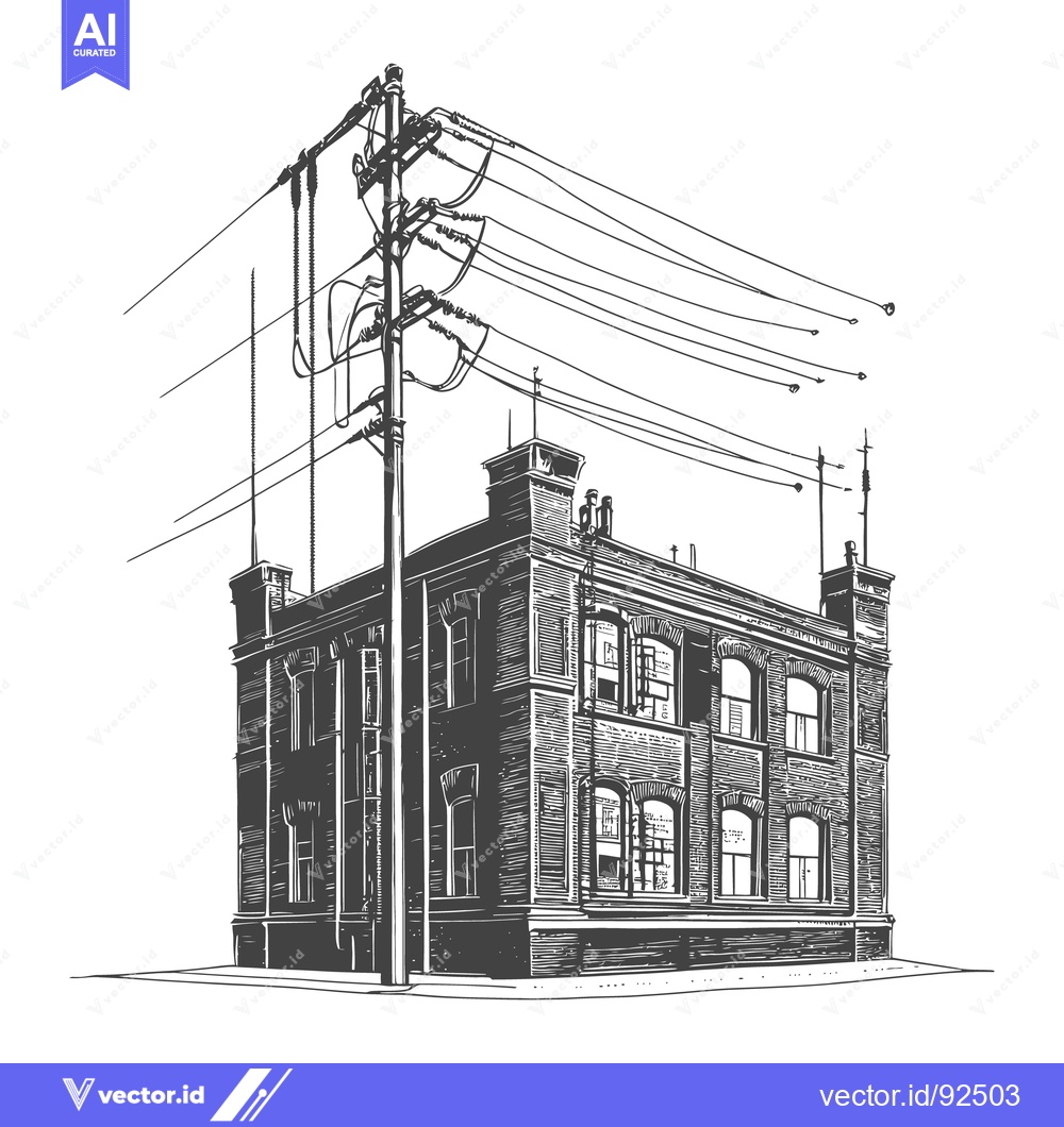 Premium Vector dari An illustrated architectural drawing depicting an old building and uti