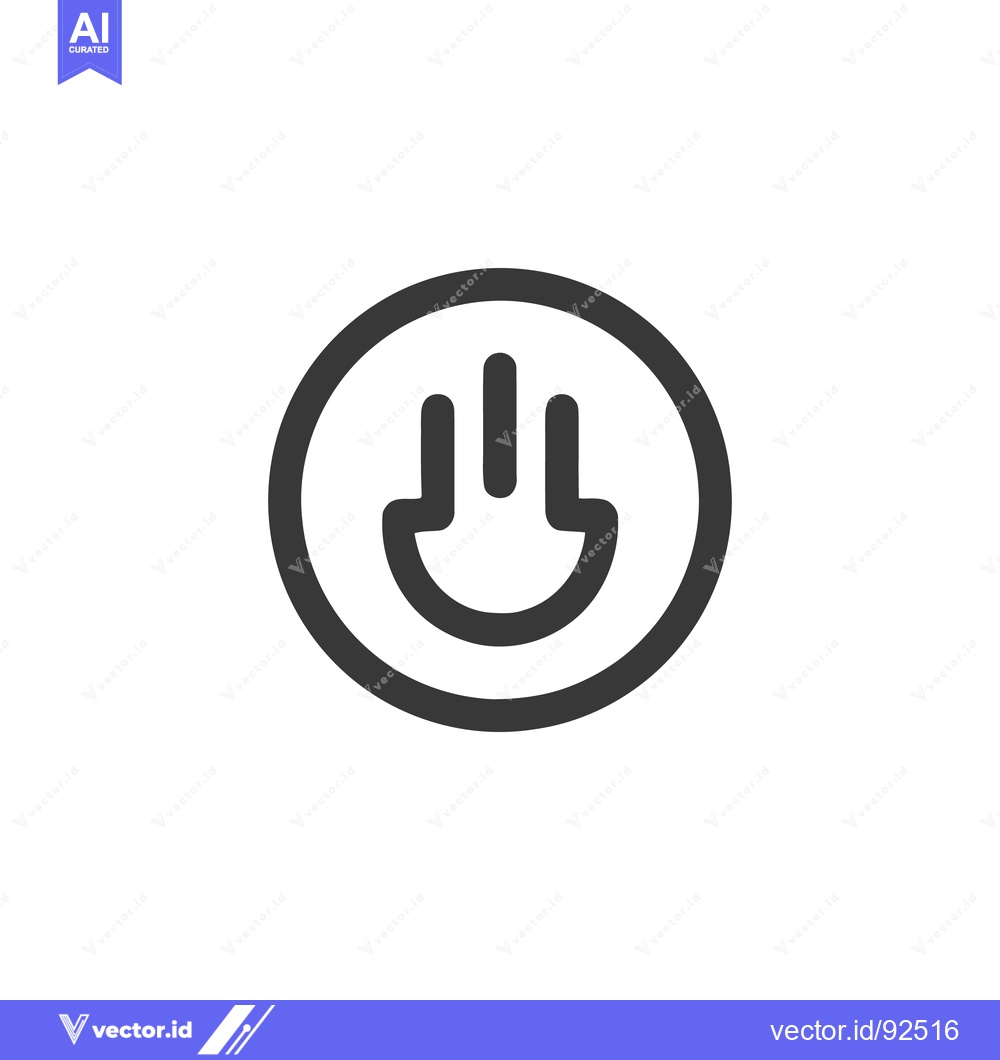 Premium Vector dari Minimalist Hand Icon in Circle, Dark Gray on White Background, Modern