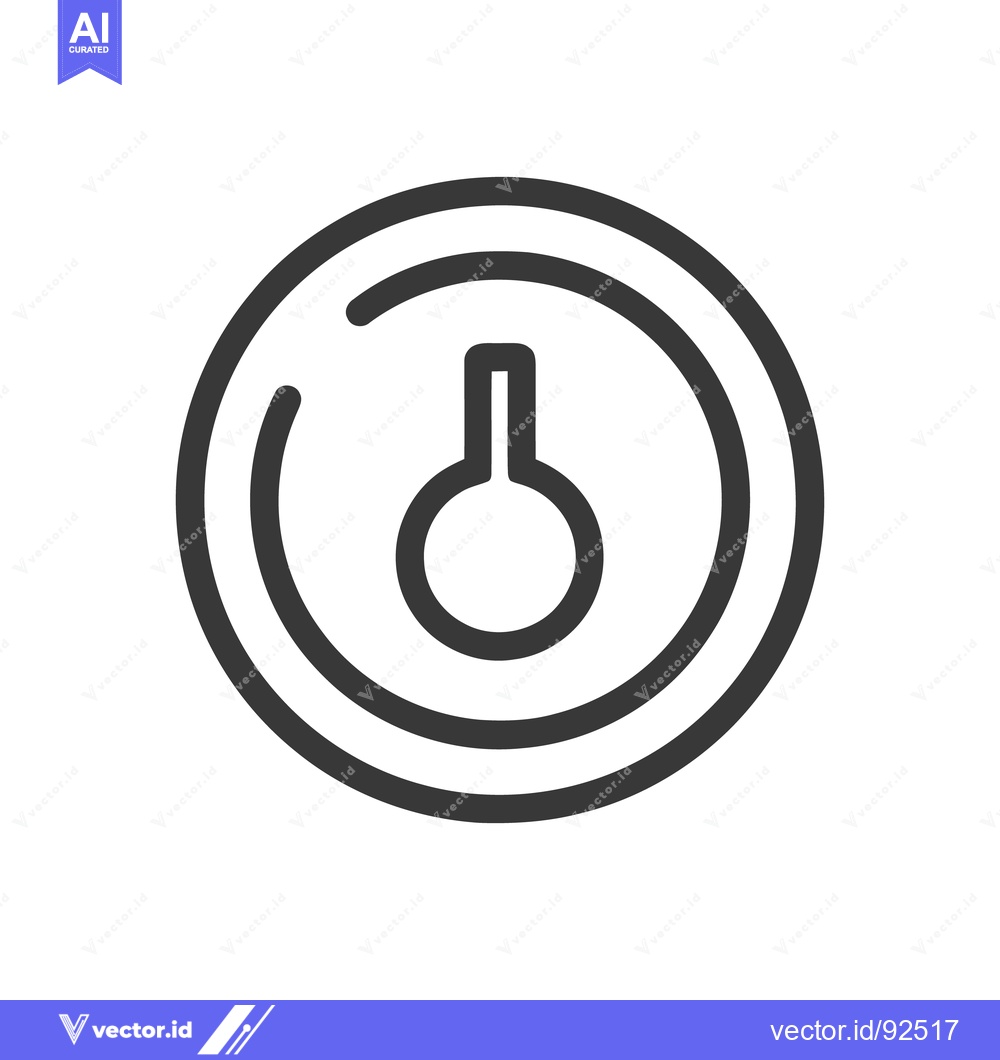 Premium Vector of Minimalist Round Keyhole Icon with Bold Outline on White Background