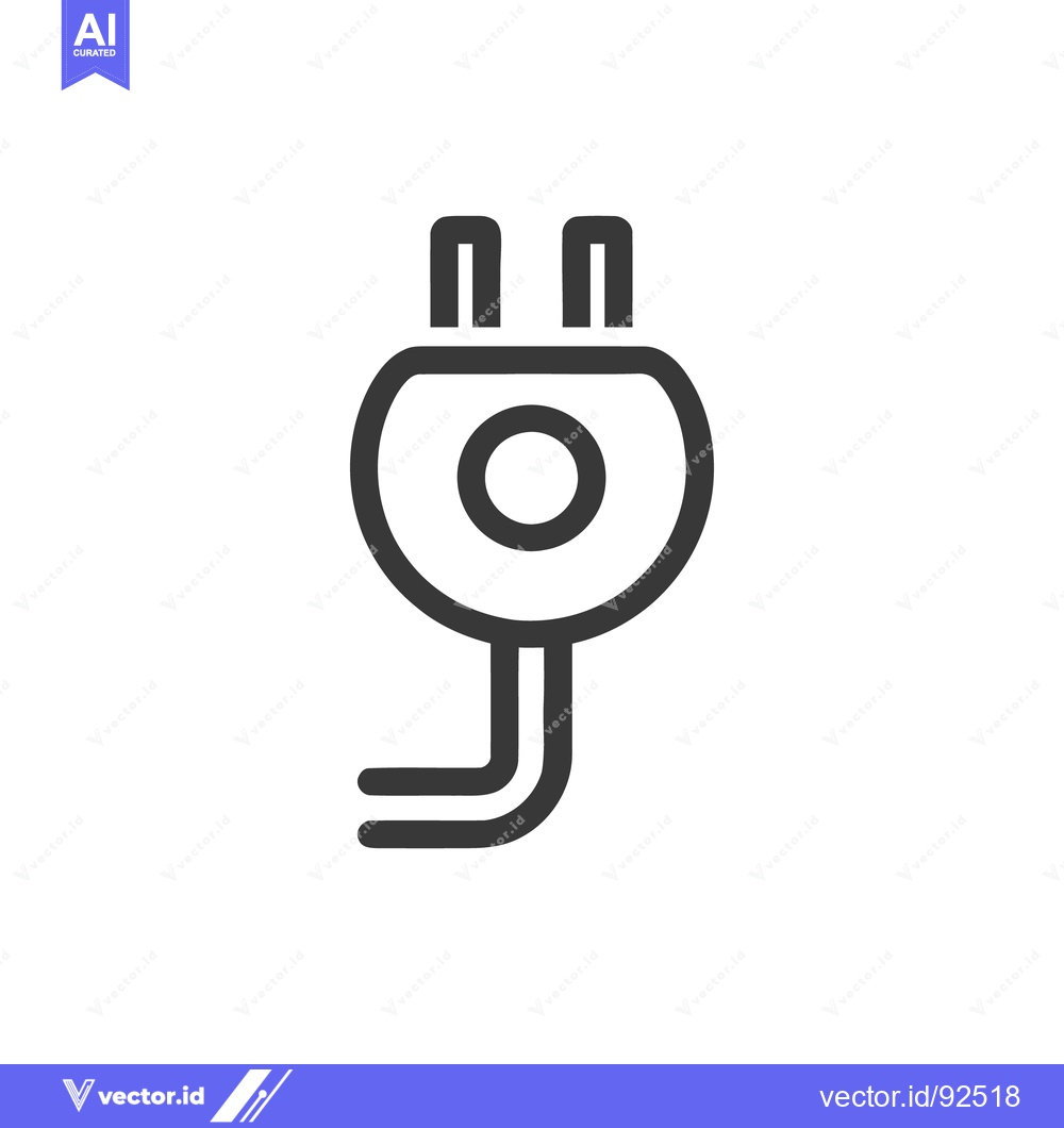 Premium Vector dari Minimalist Electrical Plug Icon on White Background