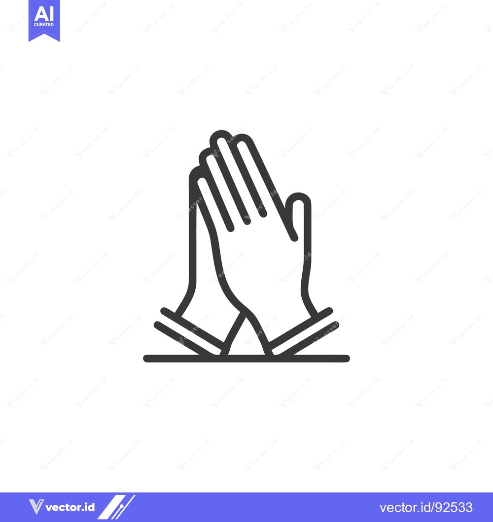 Premium Vector dari Minimalist Prayer Hands Icon: Hope, Faith, and Spirituality Symbol