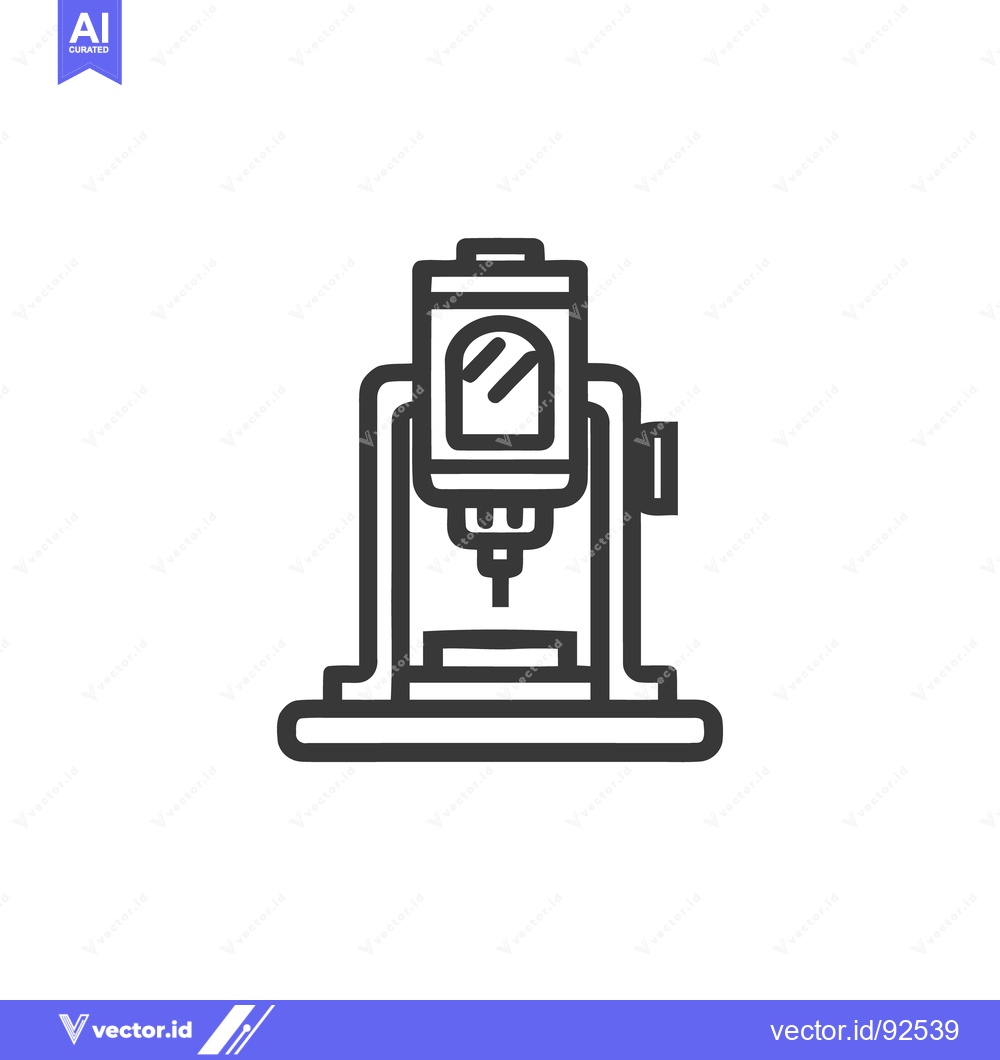 Premium Vector dari Milling Machine Icon: Precision Engineering, Industrial Tooling, Black