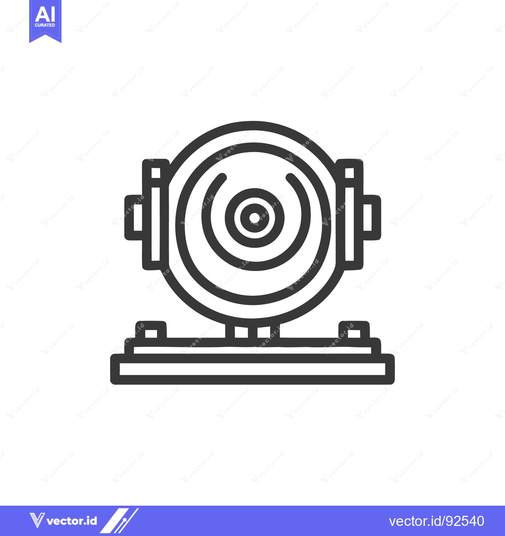 Premium Vector dari Minimalist Spotlight Icon: Concentric Circles and Bold Lines on White
