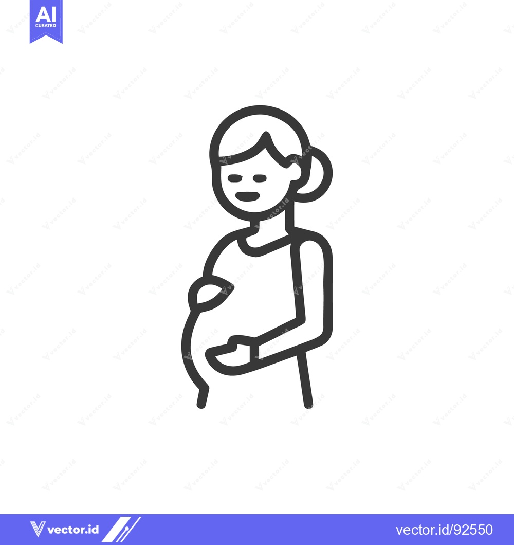 Premium Vector dari Minimalist Line Art: Expectant Mother Embracing Her Baby Bump