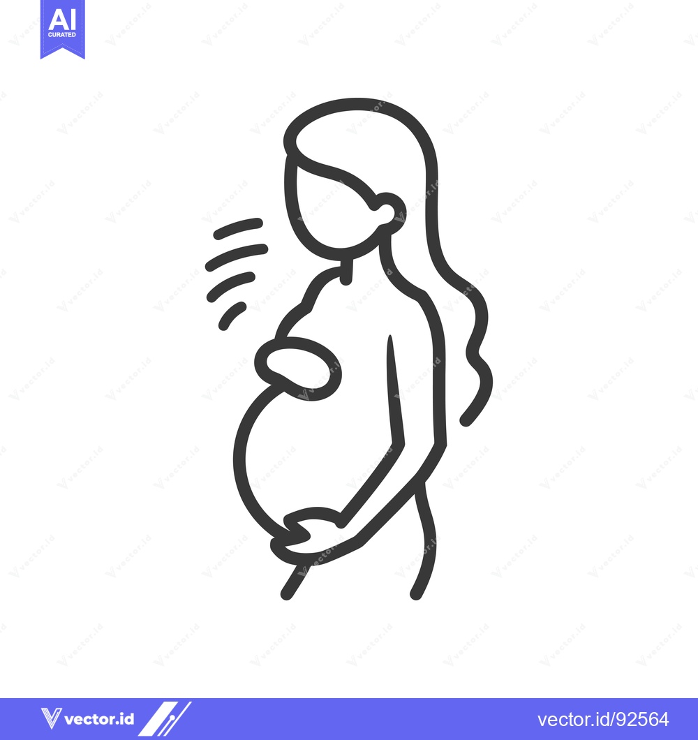 Premium Vector dari Pregnant Woman with Fetal Movement Illustration