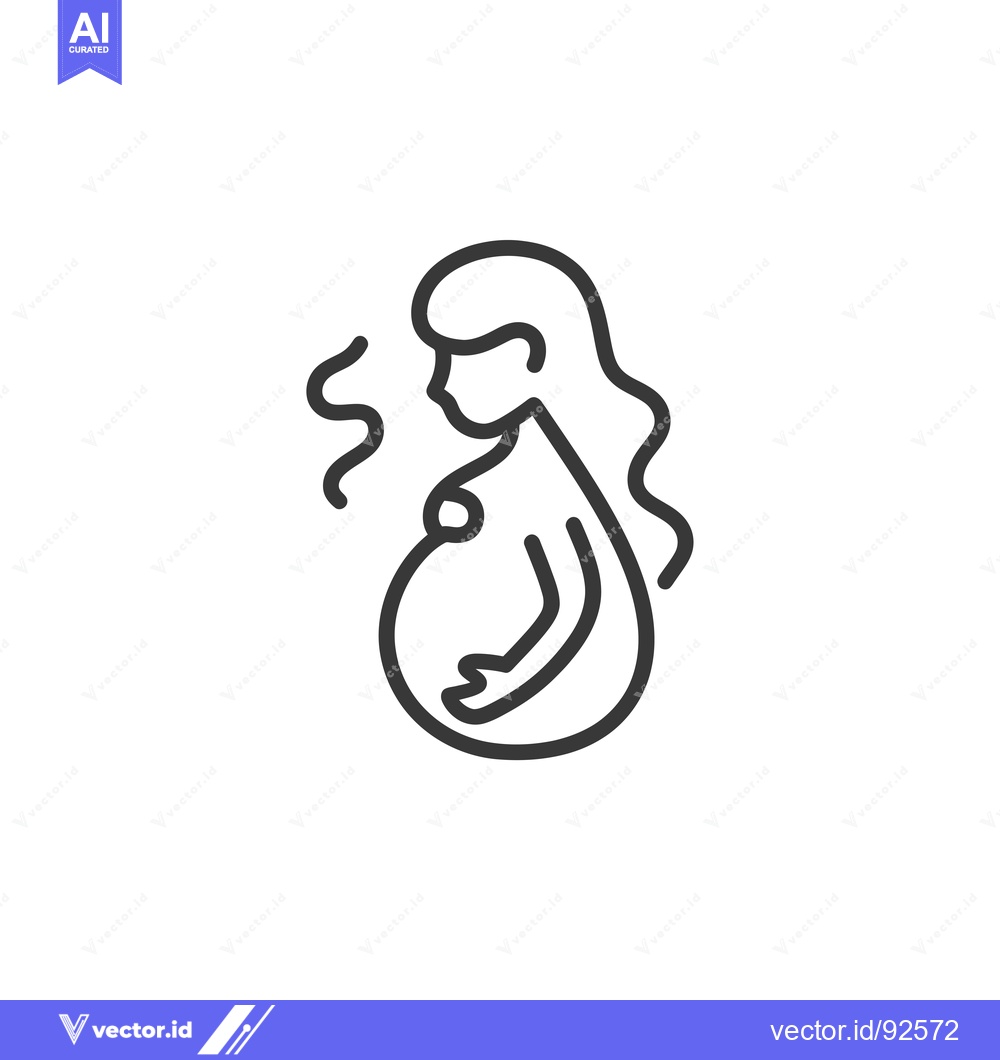 Premium Vector dari Pregnant Woman with Nausea or Morning Sickness