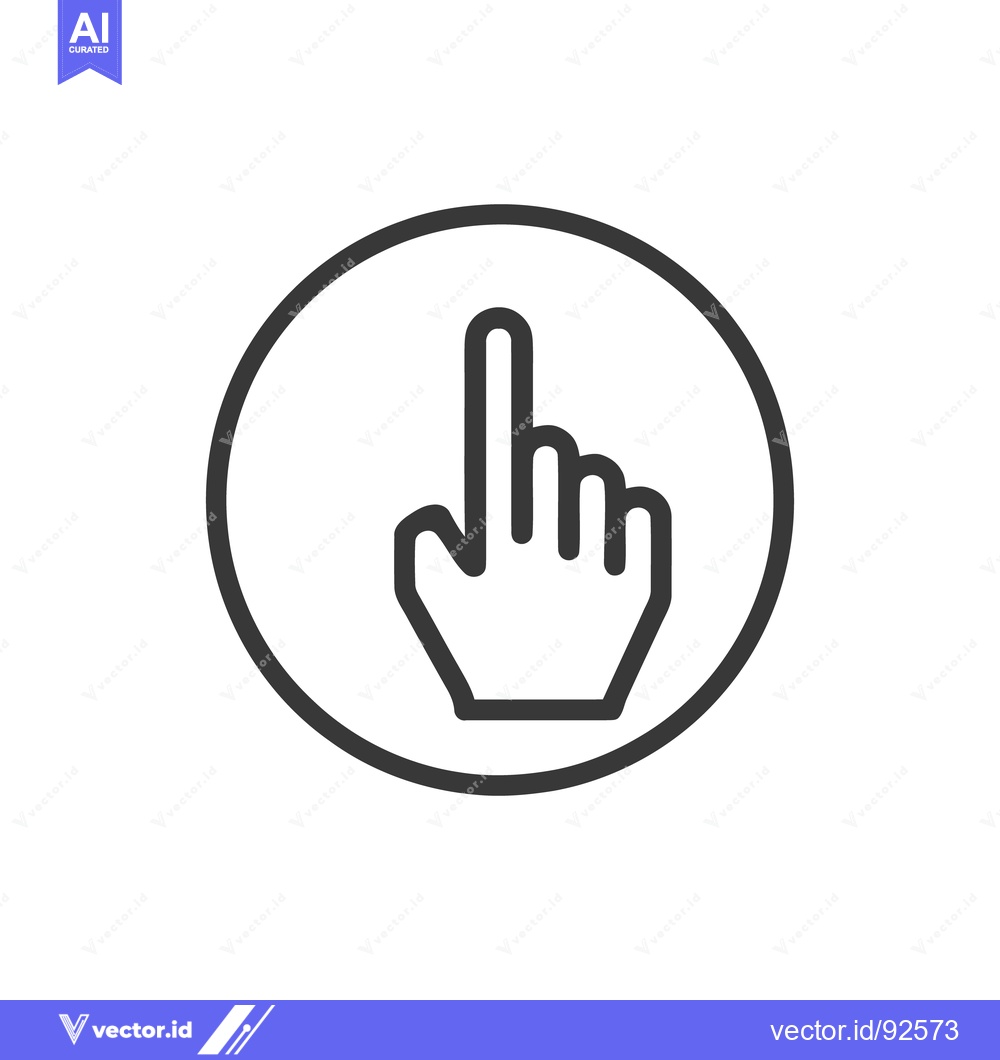 Premium Vector of Minimalist Hand Cursor Icon: Pointing Finger in Circle, Clean Design