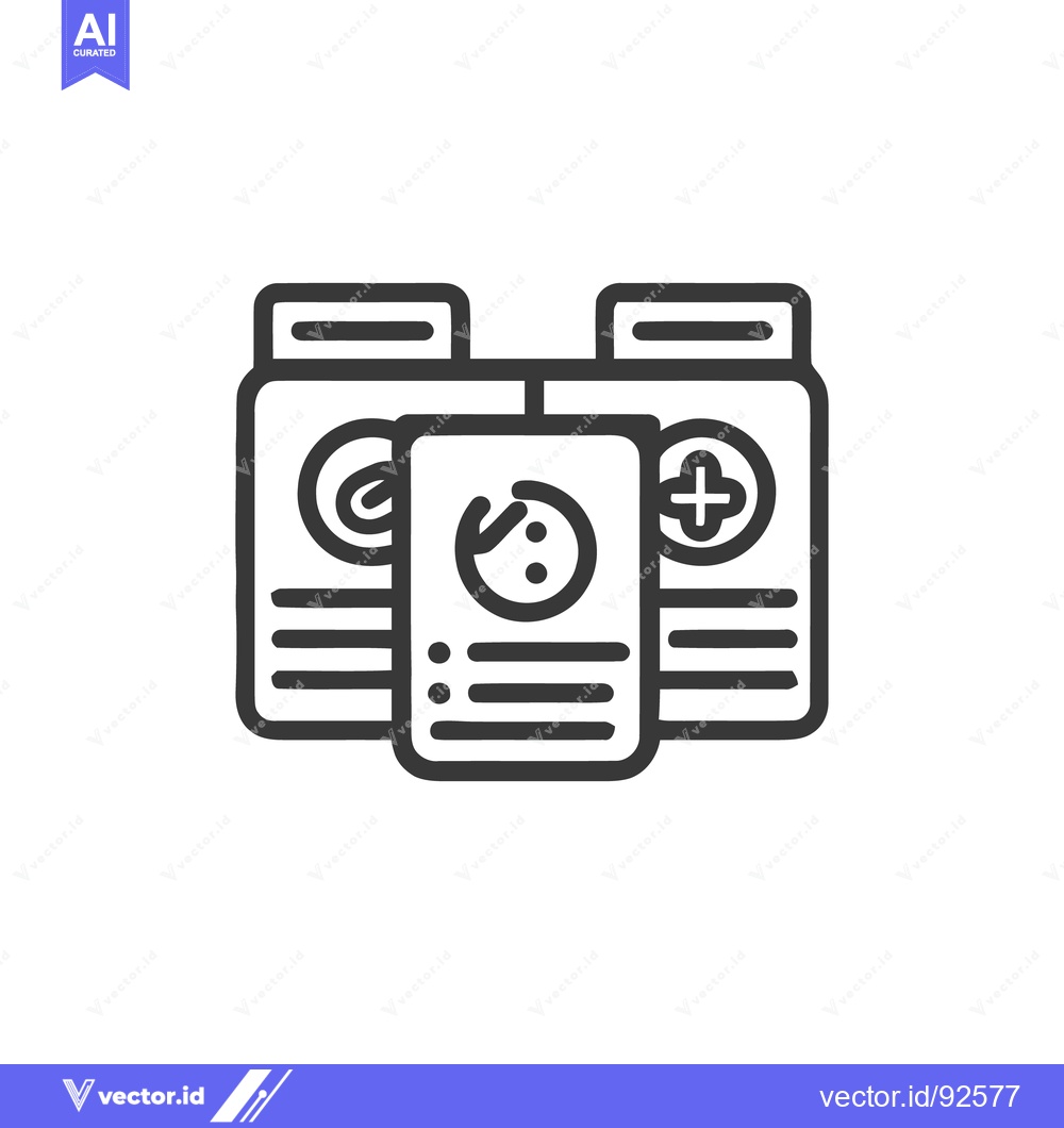 Premium Vector of Medical Supplements and Health Report Icon in Outline Style