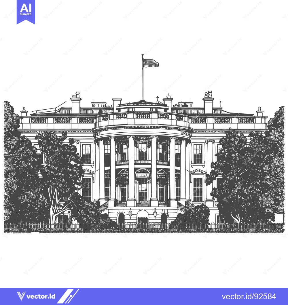 Premium Vector dari A detailed artistic illustration of a prominent government building fa