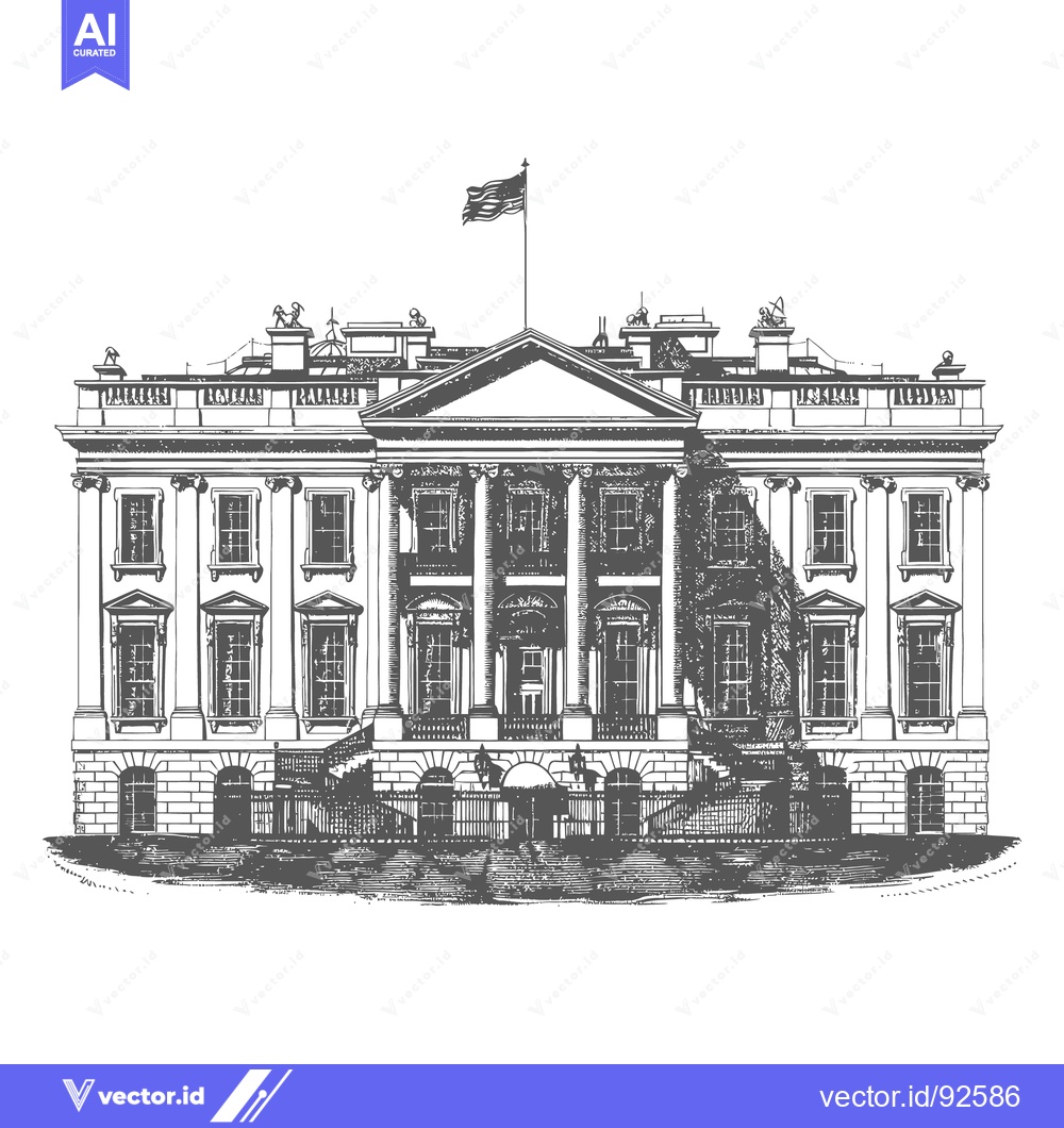 Premium Vector of A Detailed Black and White Illustration of a Famous Building