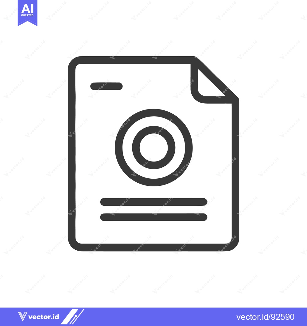 Premium Vector dari Minimalist Document Icon with Rounded Corners and Circular Graphic