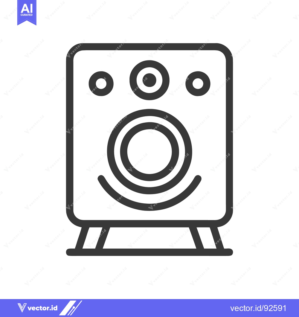 Premium Vector dari Minimalist Speaker Icon: Bold Outline, Modern Design, Audio Equipment