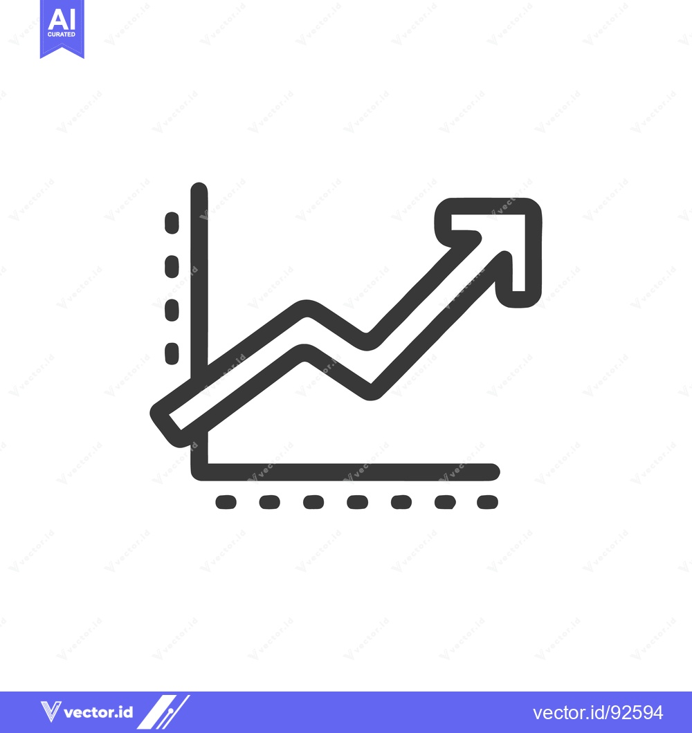 Premium Vector dari Ascending Arrow Graph: Bold Line Illustration of Growth and Progress