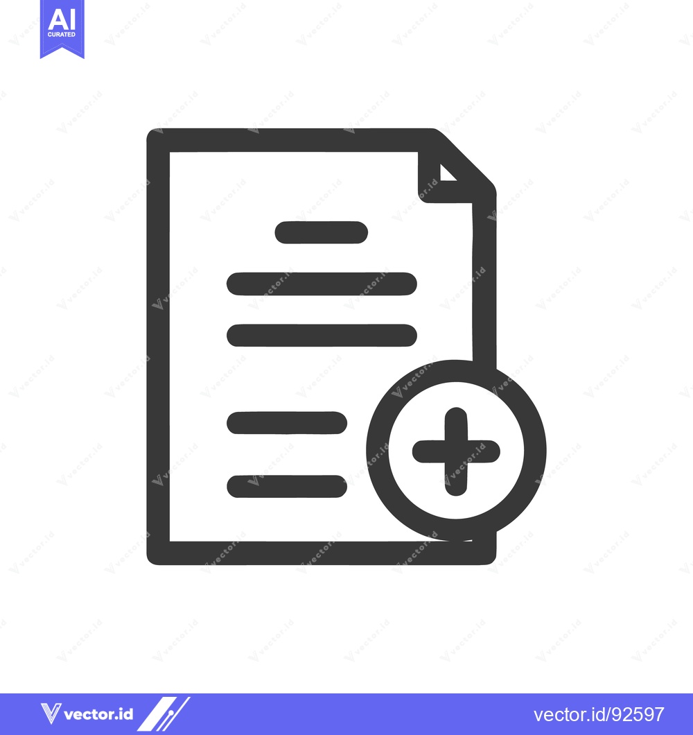 Premium Vector dari Add Document Icon: New File Creation with Plus Symbol