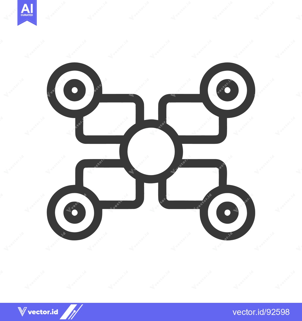 Premium Vector dari Centralized Network Topology: Interconnected Nodes with Central Hub