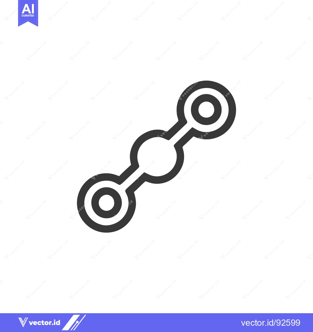 Premium Vector of Minimalist Molecule Icon: Three Connected Circles, Outline Style