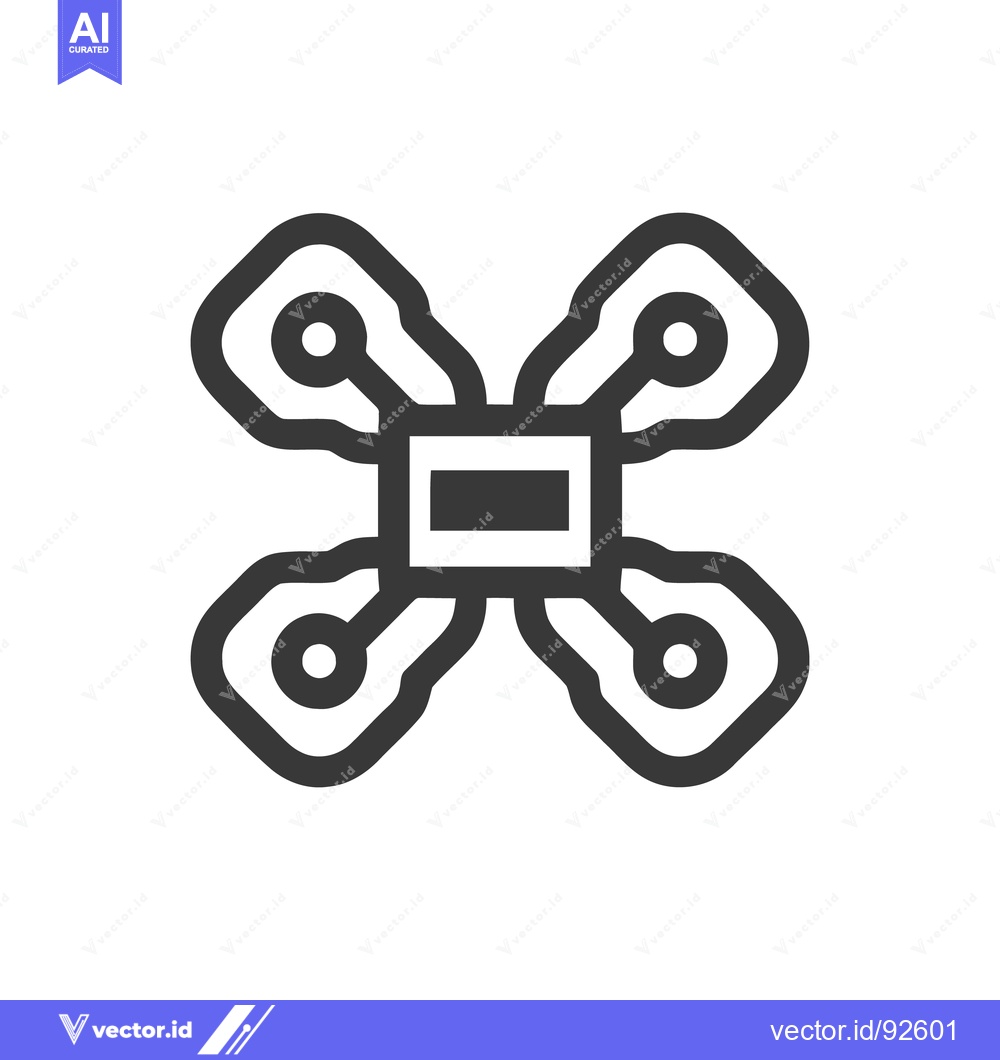 Premium Vector dari Minimalist Drone Icon: Aerial Technology Symbol in Bold Outline