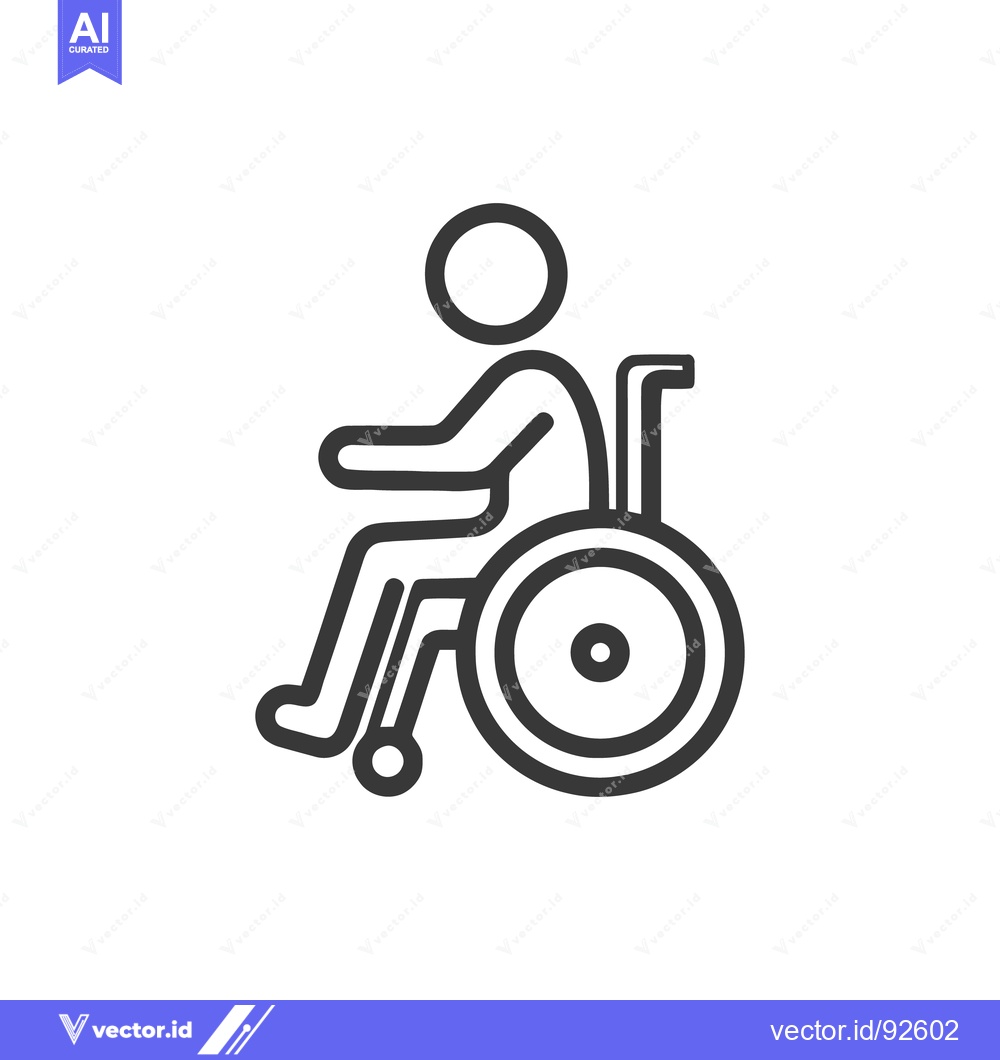 Premium Vector dari Minimalist Wheelchair Icon: Accessibility Symbol in Bold Outline Style