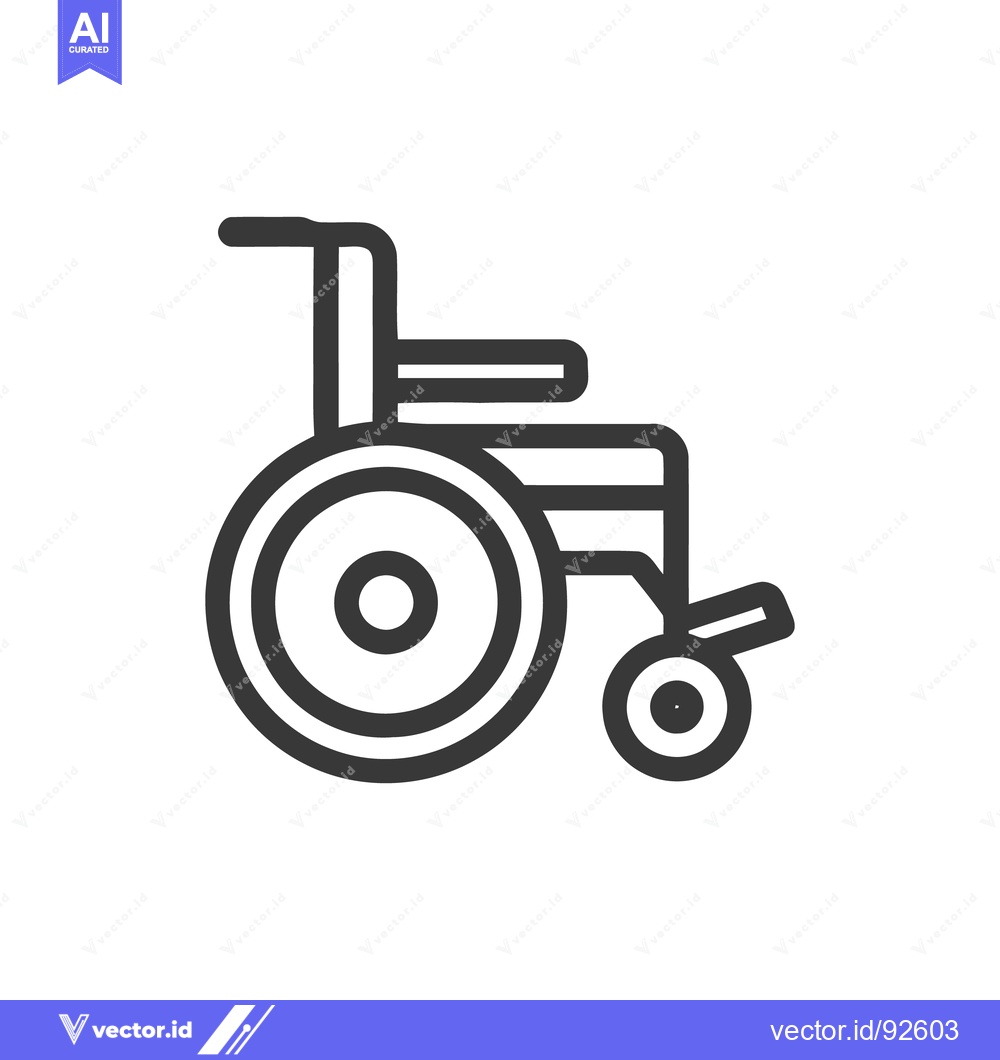 Premium Vector dari Minimalist Wheelchair Icon: Accessibility Symbol in Bold Outline Style